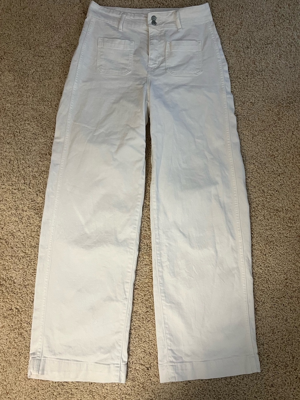 Old Navy White High-Rise Wide-Leg Jeans Size 4